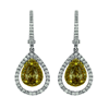 2.14ct.tw. Champagne Diamond Earrings 18K White and Yellow Gold DKE001083